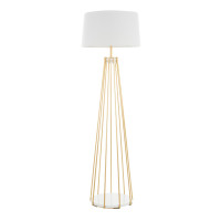 Lumisource LS-CANARY FL AUW Canary Contemporary Floor Lamp in Gold Metal and White Shade